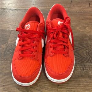 Nike Red and White Sneakers Low-Top Casual